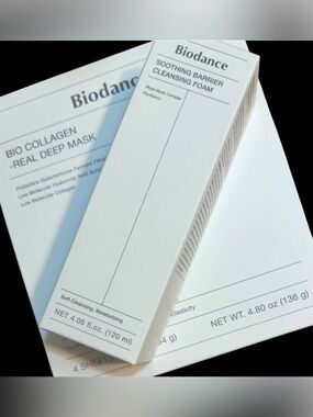 New 4 pcs BIODANCE Bio-Collagen Real Deep Masks and BIODANCE Soothing Cleanser